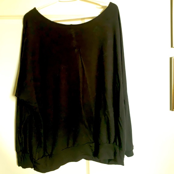 Black Merino / Cotton Encircled XXL Dressy Sweatshirt - Picture 1 of 2